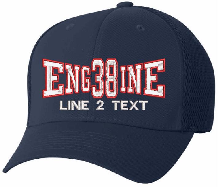 Embroidered Ball Cap - 6533 Mesh Back ENGINE 38 Style Embroidered Hat