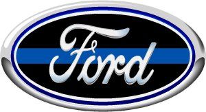 Ford Oval Blue Line Decal - Powercall Sirens LLC