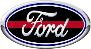 Ford Oval Red Line Decal - Powercall Sirens LLC
