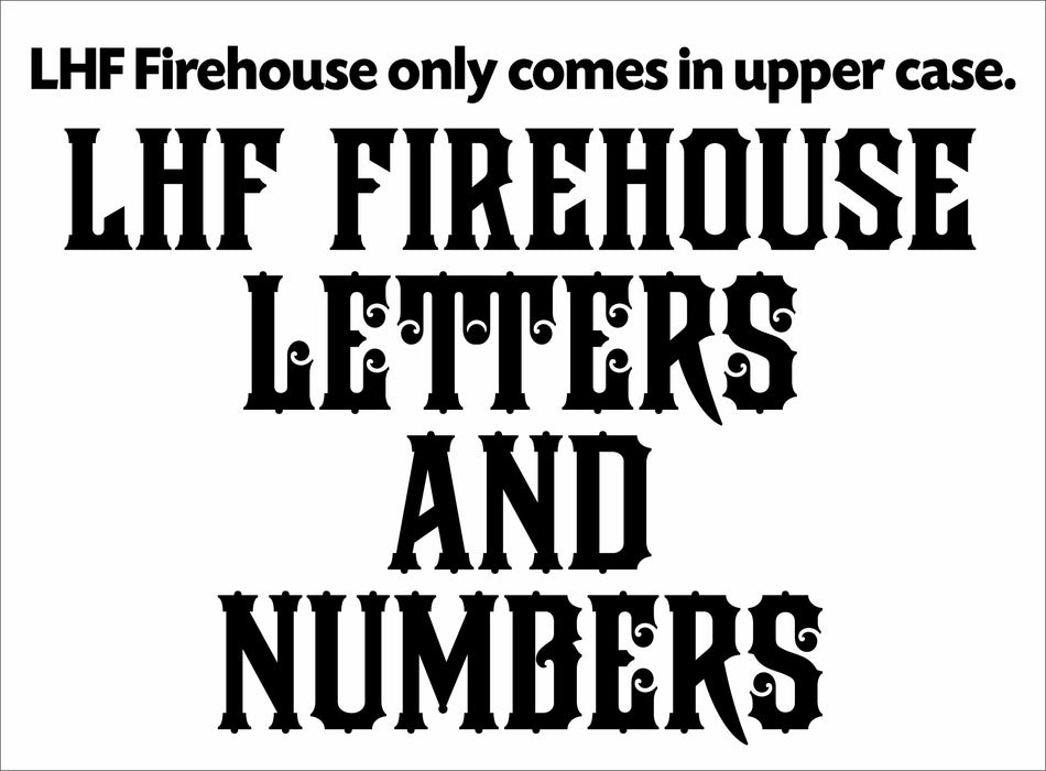 LHF Firehouse Font Letters and Numbers