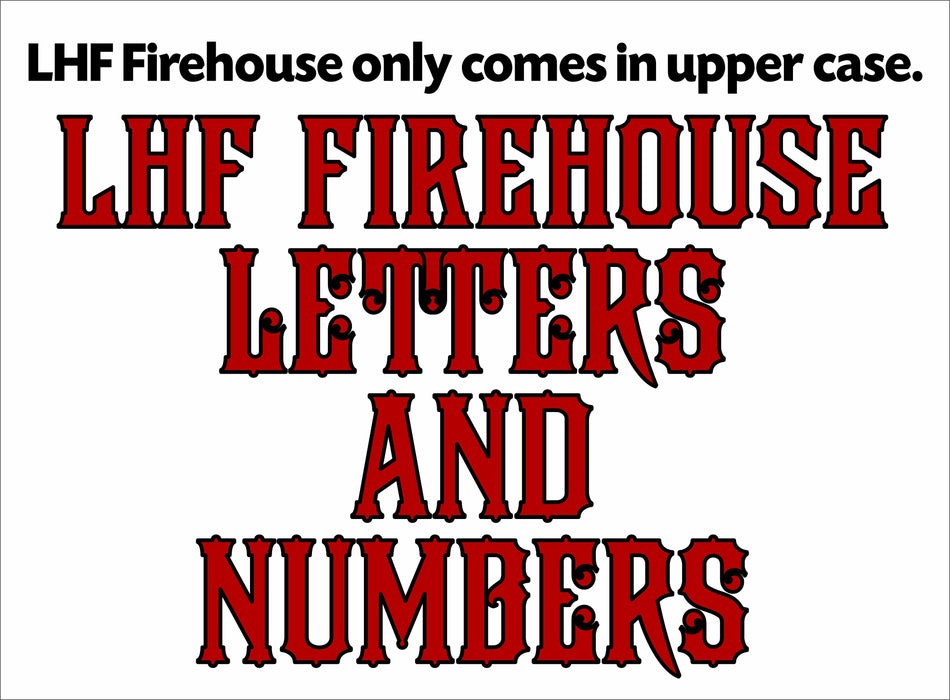 LHF Firehouse STANDARD SHADOW dual color letters & numbers