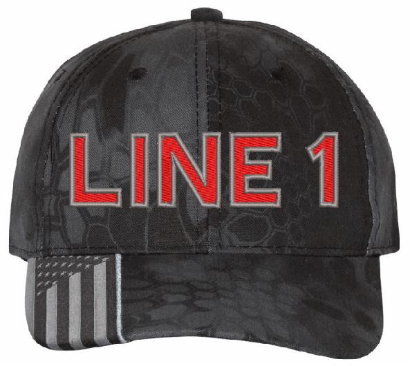 Embroidered Ball Cap - Camo or Typhoon Line 1 Style Embroidered Hat