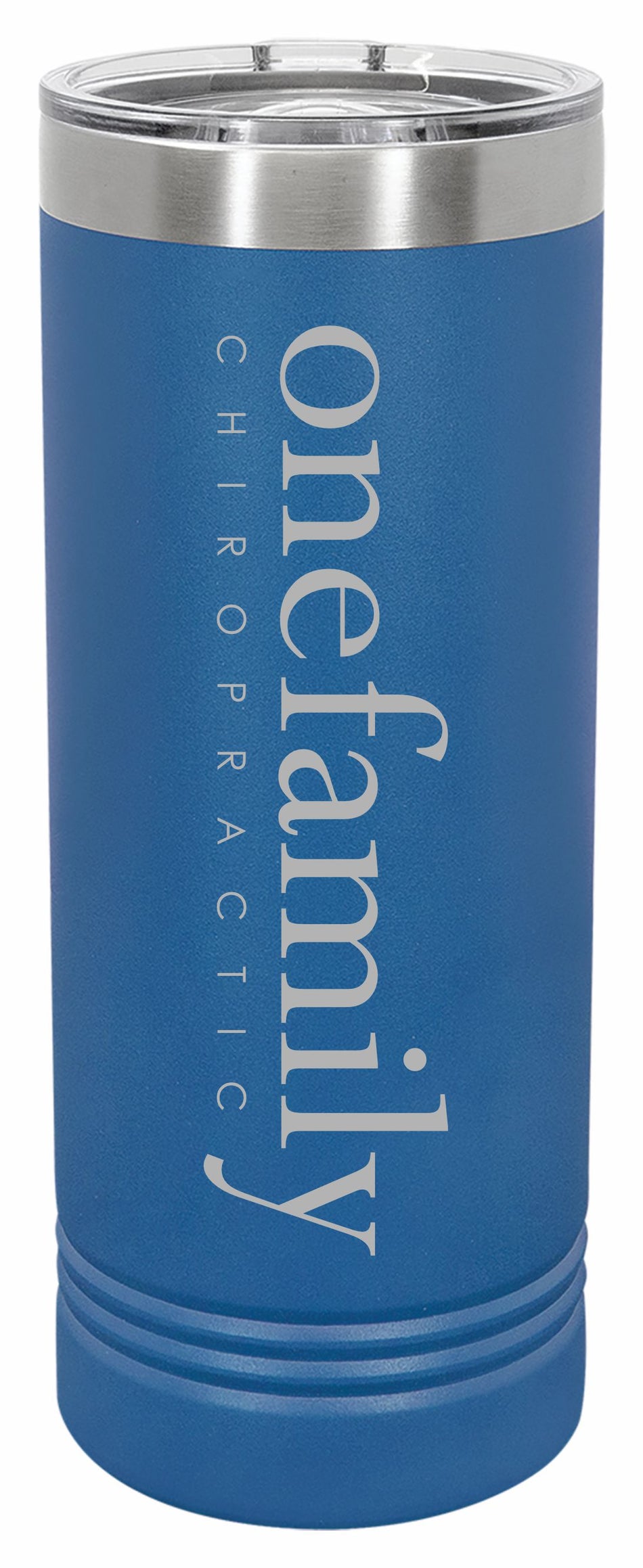 One Family Chiropractic Engraved Blue 22oz Bottle - Powercall Sirens LLC
