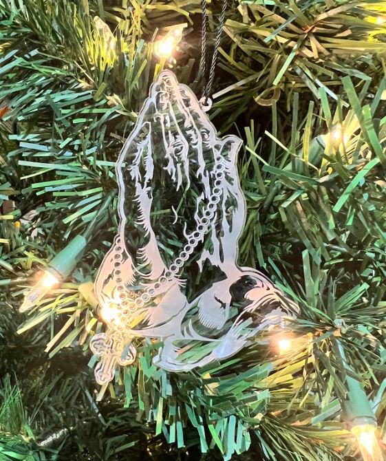 Acrylic Ornament - Praying Hands Religious Acrylic Ornament
