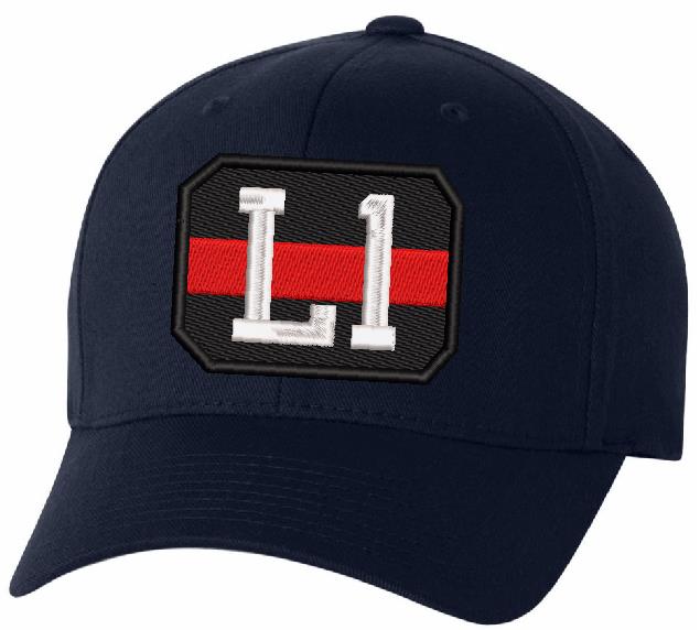 Thin Red Line Badge Style Embroidered Flex Fit Hat - Powercall Sirens LLC