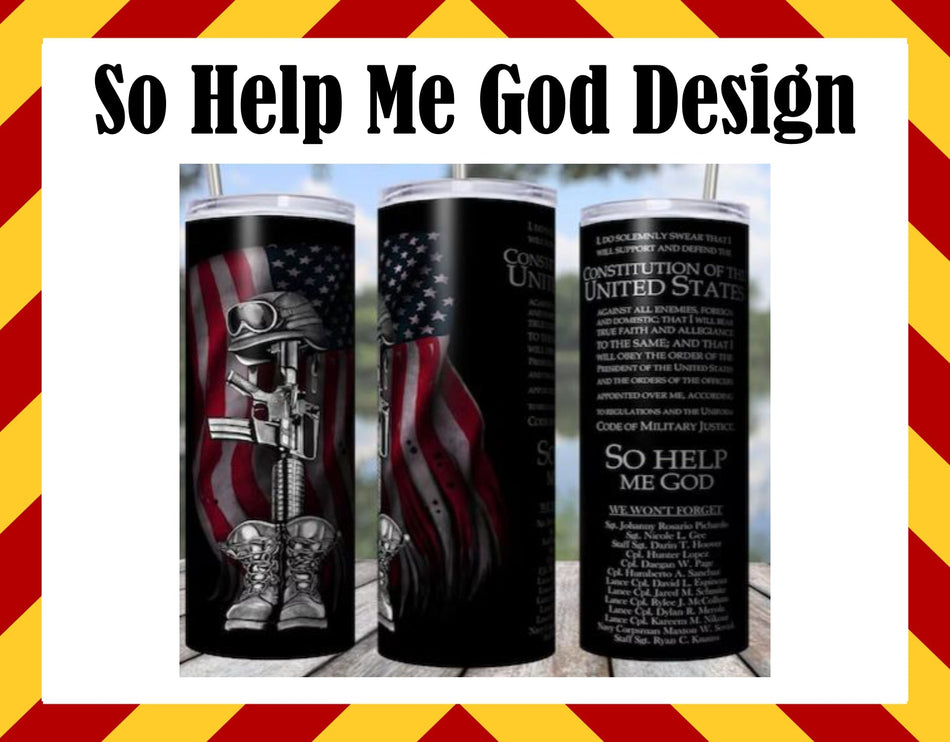 Stainless Steel Cup -  So Help Me God Military Design Hot/Cold Cup