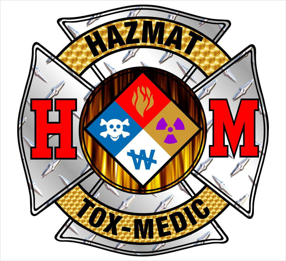 Hazmat Tox-Medic Maltese Cross Decal - Powercall Sirens LLC