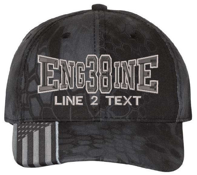 Embroidered Ball Cap - Camo or Typhoon ENGINE 38 Style Embroidered Hat
