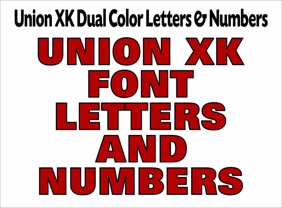 Union XK Font STANDARD SHADOW letters & numbers