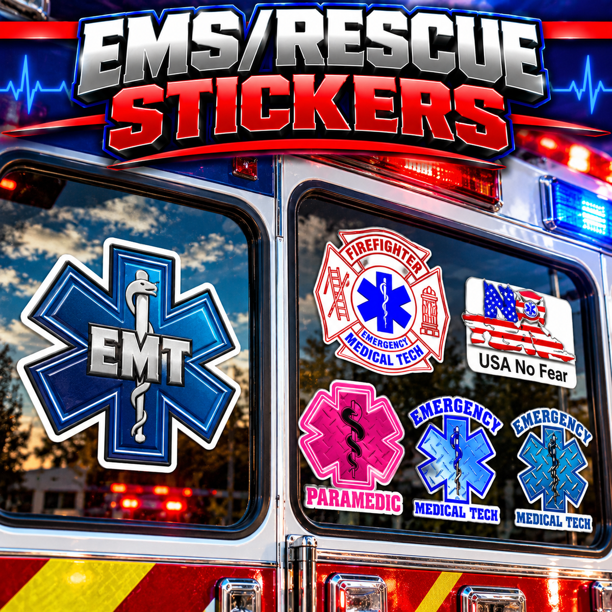 EMS Star/Rescue Stickers