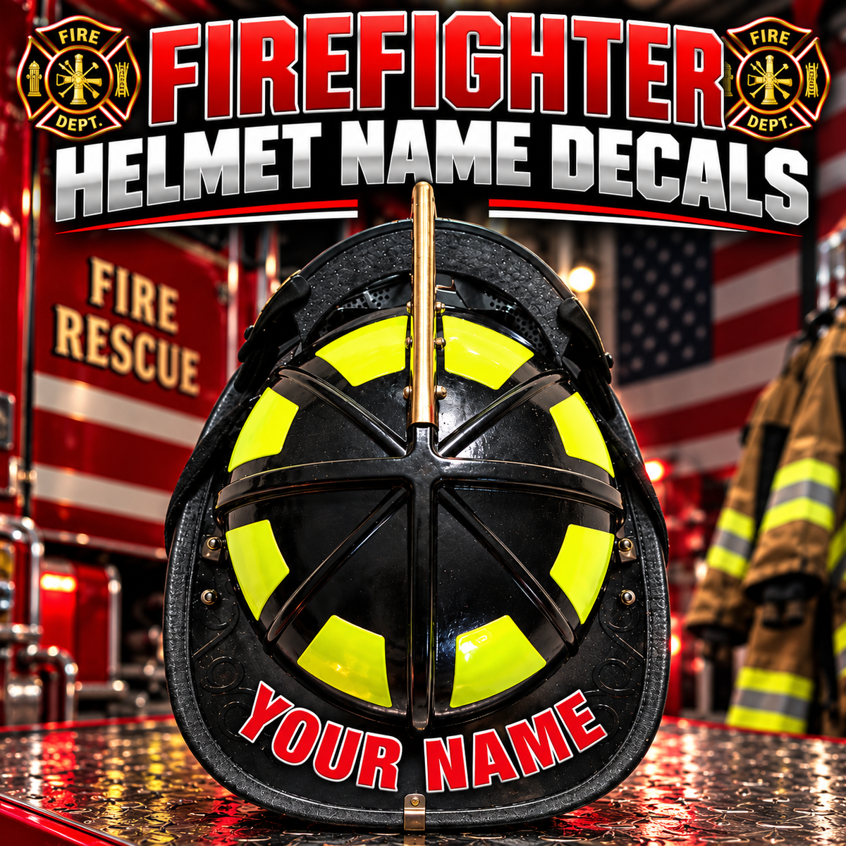Helmet Name Reflective Decals