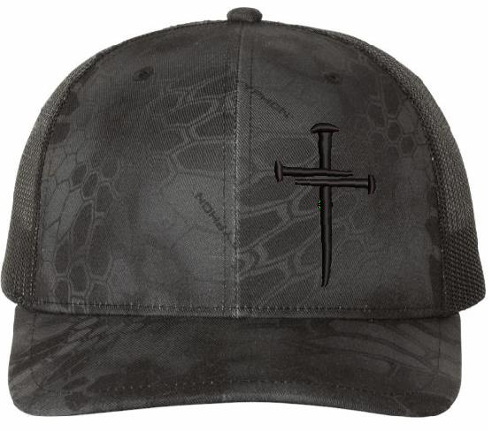 Christian Hats for Men Women Jesus 3 Nail Cross OLIVE DRAB Cross