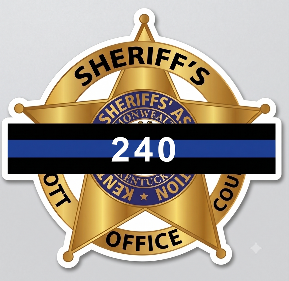 Sheriff's Office 240 Blue Line Window or Helmet Decal (sqd.1)