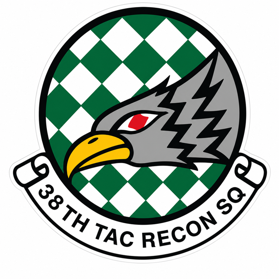 38th Tac Recon Squad Customer Window or Helmet Decal (sqd.1)