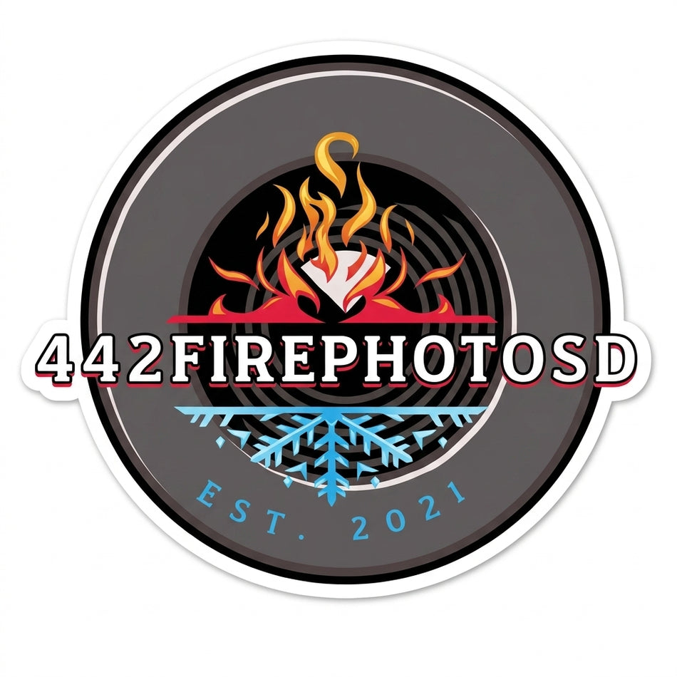 442 Fire Photosd Window/Helmet Decal or MAGNET (sqd.1)