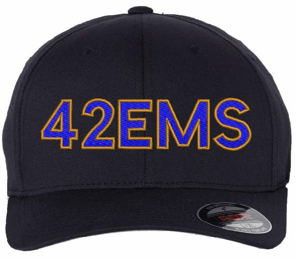 42 EMS Customer Embroidered Navy Flex Fit Hat