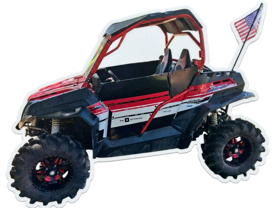4 Wheeler Marty Rectangle Window or Helmet Decal (rctd.1)
