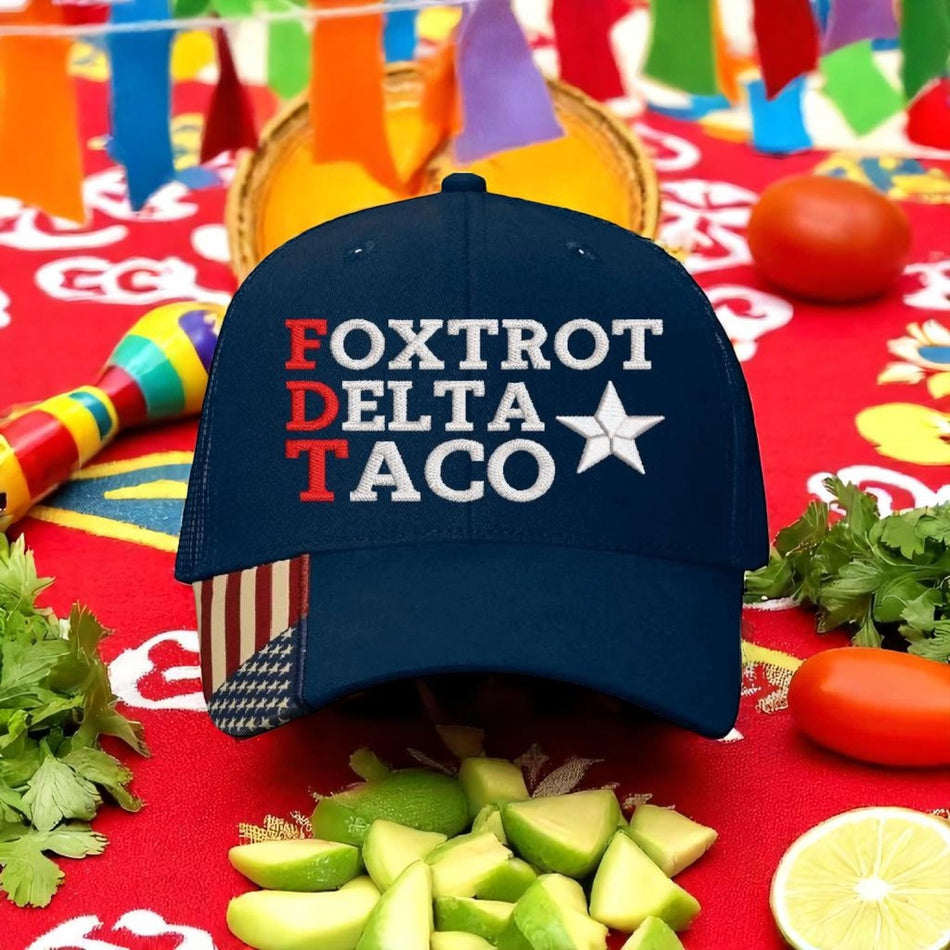Foxtrot Delta TACO Hat, Navy F Donald Trump Baseball Cap, Adjustable Hat