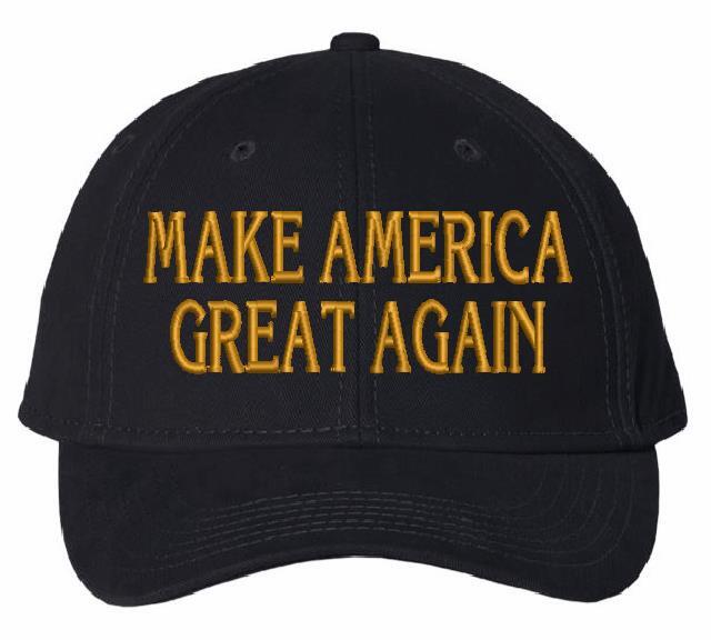 Trump 2025 Hat - Make America Great Gold Embroidery Adjustable AH30 Black Hat