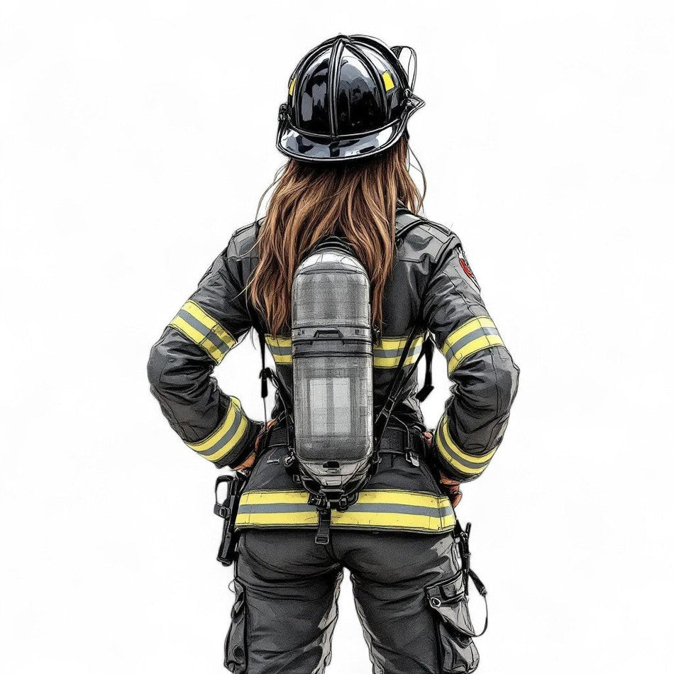 Firefighter Decal Sticker Firefighter Female Fire Gear AI Generated Decal