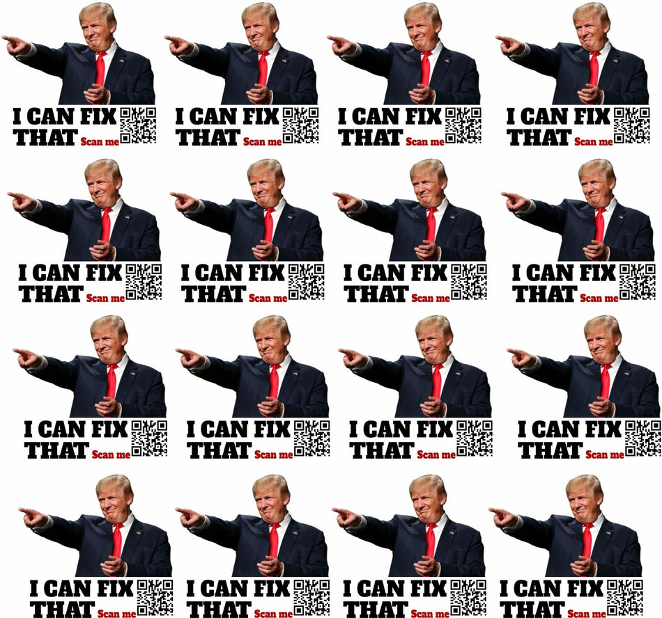 I can fix that Trump Anti Biden Gas Sticker Pack of 16 Decals 2" x 2.2" QR Code - Powercall Sirens LLC