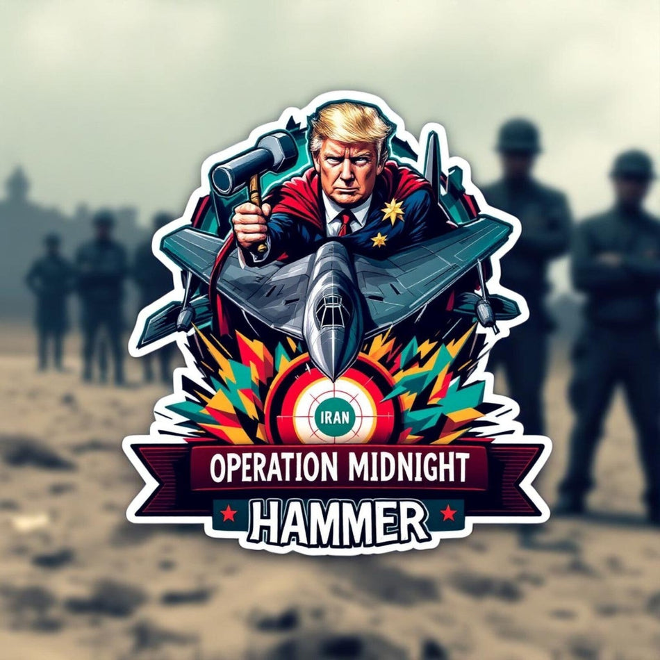 Operation Midnight Hammer Trump Bombing Iran Sticker Political Trump Sticker