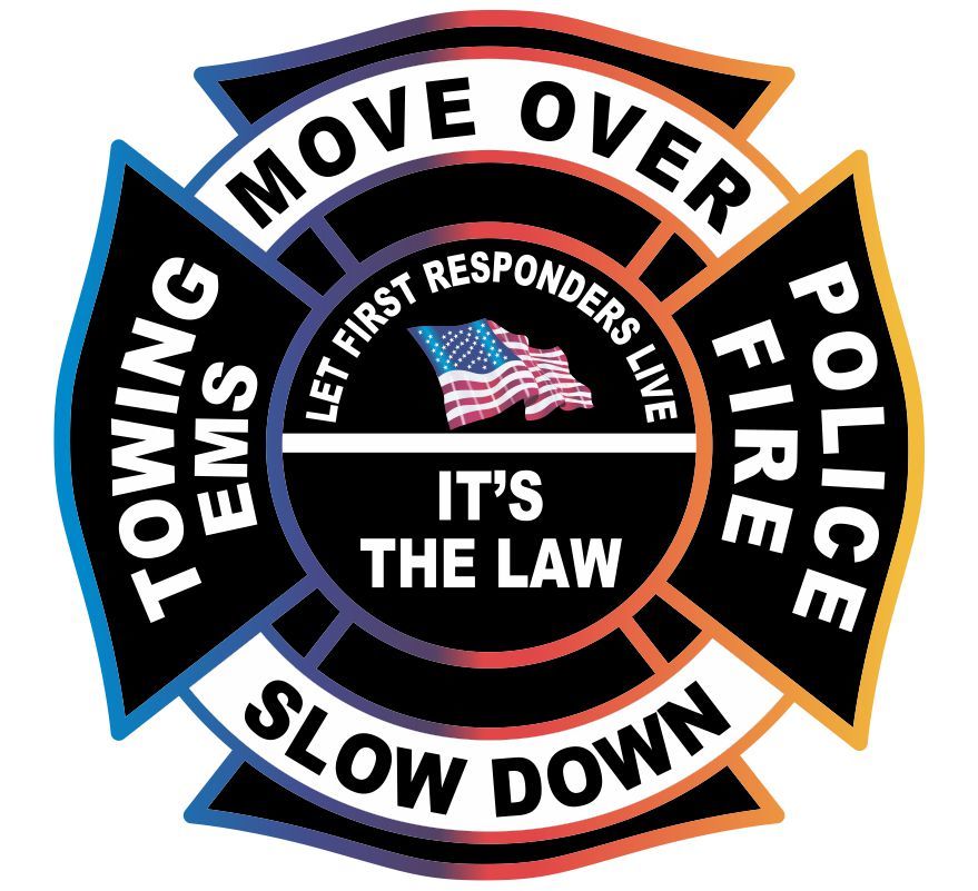 Move over it's the law Firefighter Police Towing EMS Exterior REFLECTIVE Window Decal