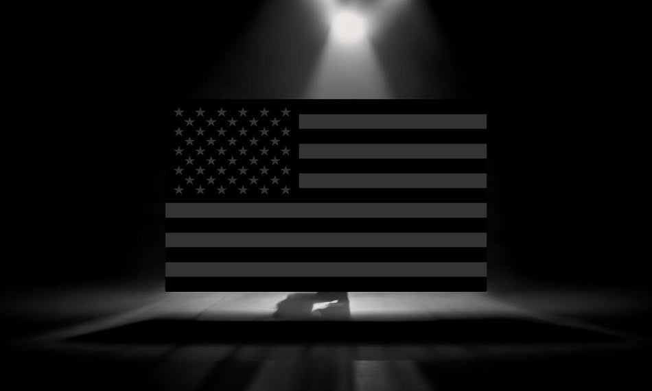 USA Flag Decal Reflective Blackout USA Flag Decal 3M Blackout Reflective Sticker