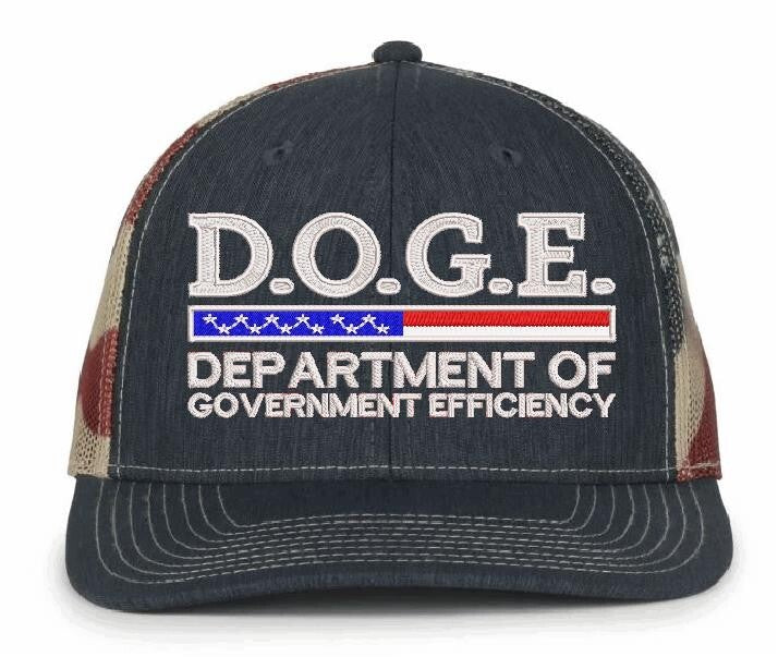D.O.G.E. Hat Department of Government Efficiency Embroidered Old Glory V2 Hat