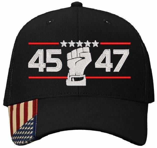 Trump 45 47 President hat  Embroidered Mesh Back Hat Trump 2025 hat, MAGA cap