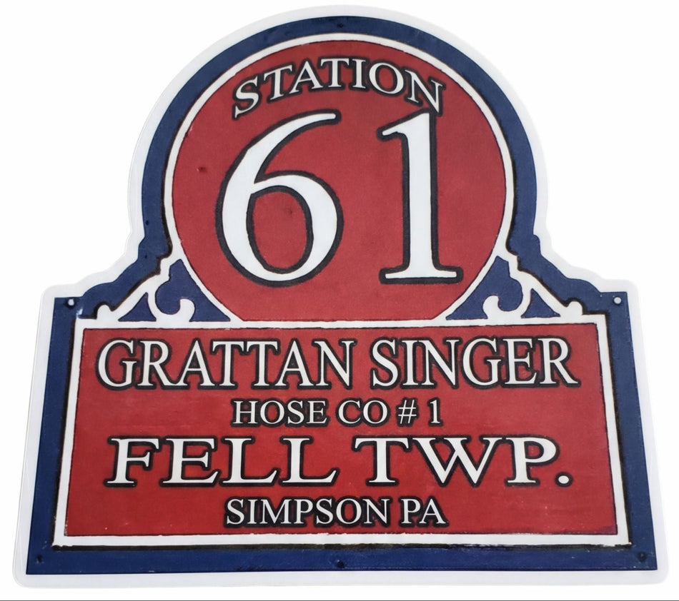 Station 61 Gratton Singer FD Window or Helmet Decal Powercall