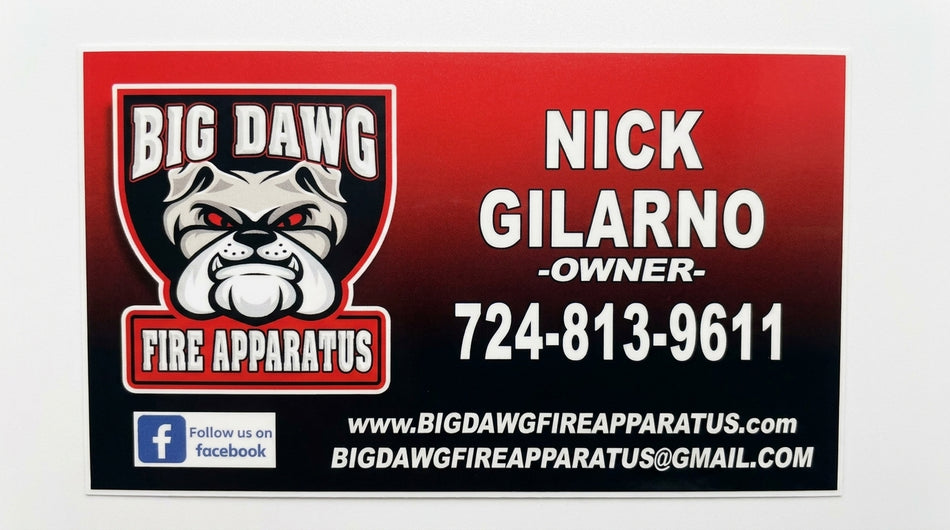 Nick Gilarno Big Dawk Apparatus Window or Helmet Decal
