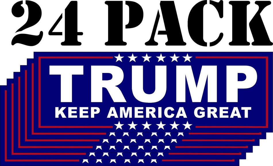 TRUMP 2024 24 Piece Trump Keep America Great 8.6" x 3" Bumper Sticker 24 Pack