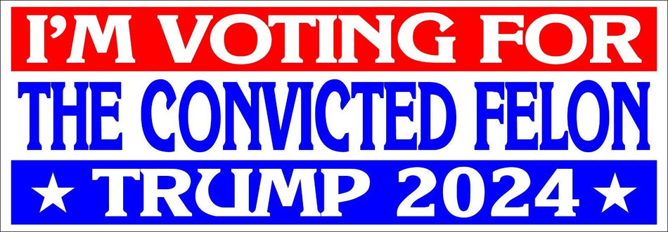 Trump 2024 Felon Bumper Sticker or Magnet Voting for convited Felon Decal/Magnet