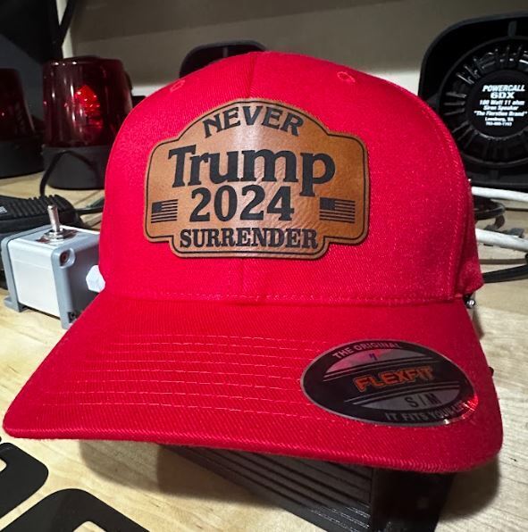 Trump 2024 Never Surrender Embroidered Flex Fit Fitted Hat - MAGA Trump Hat