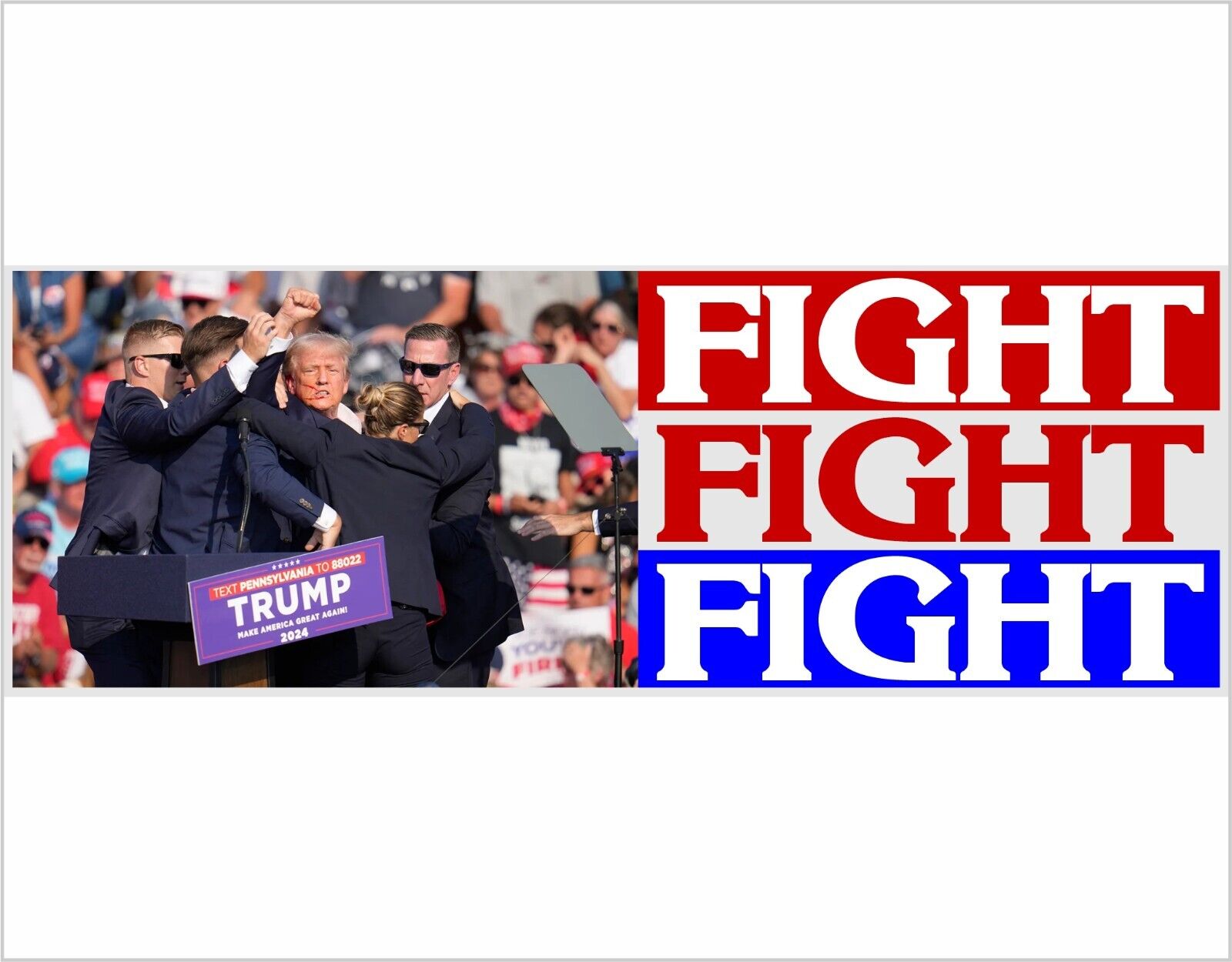 Trump Fight Fight Fight Bumper Sticker or Magnet Trump Vance 2024 Bull ...