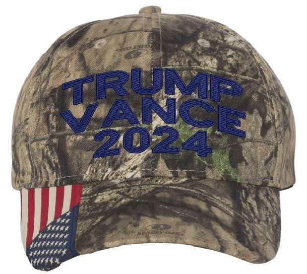 Trump Vance 2024 Embroidered Adjustable CWF305 Mossy Navy Adjustable Hat MAGA