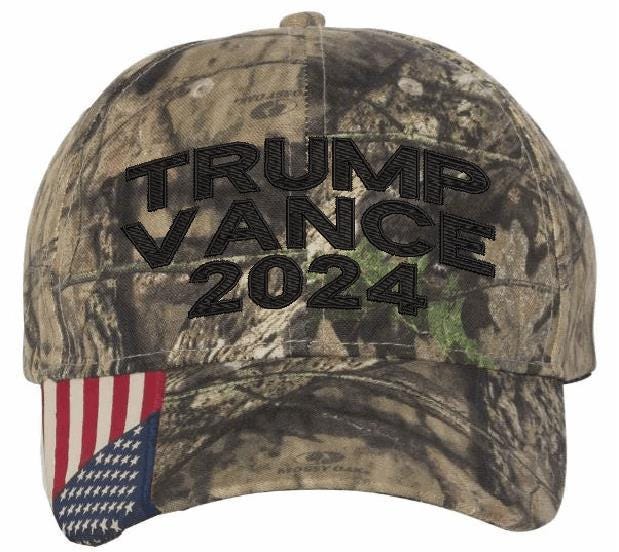 Trump Vance 2024 Embroidered Adjustable CWF305 Mossy BLACK Adjustable Hat MAGA