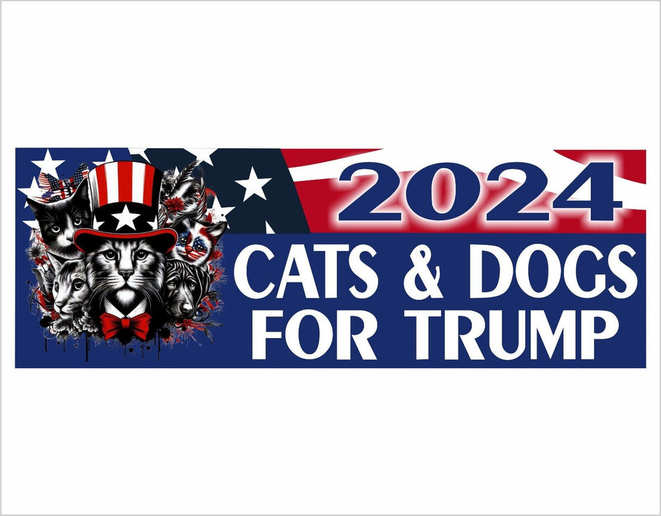 Cats for TRUMP Cats and Dogs for Trump Bumper Sticker or Magnet MAGA Trump