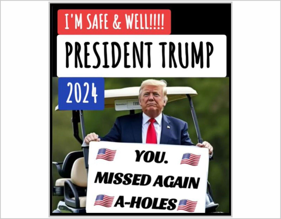 Trump 2024 Missed Me Again Sticker or Magnet Trump Vance Shooting Bulletproof