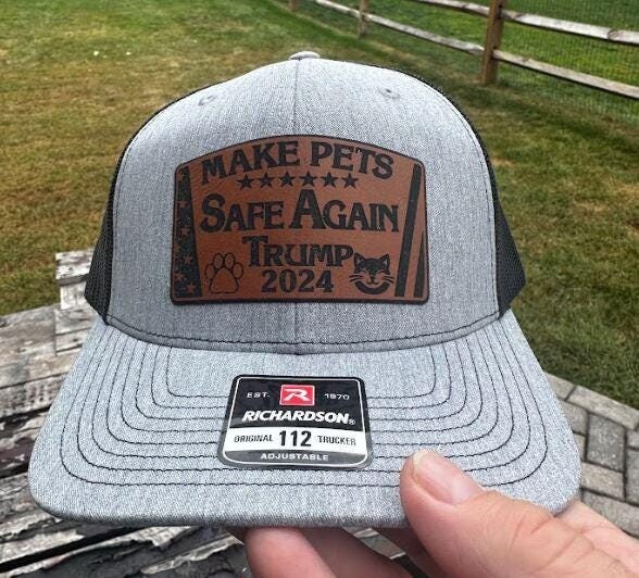 Make Pets Safe Again Hat - Leather Badge Heather/Black Richardson 112 Hat