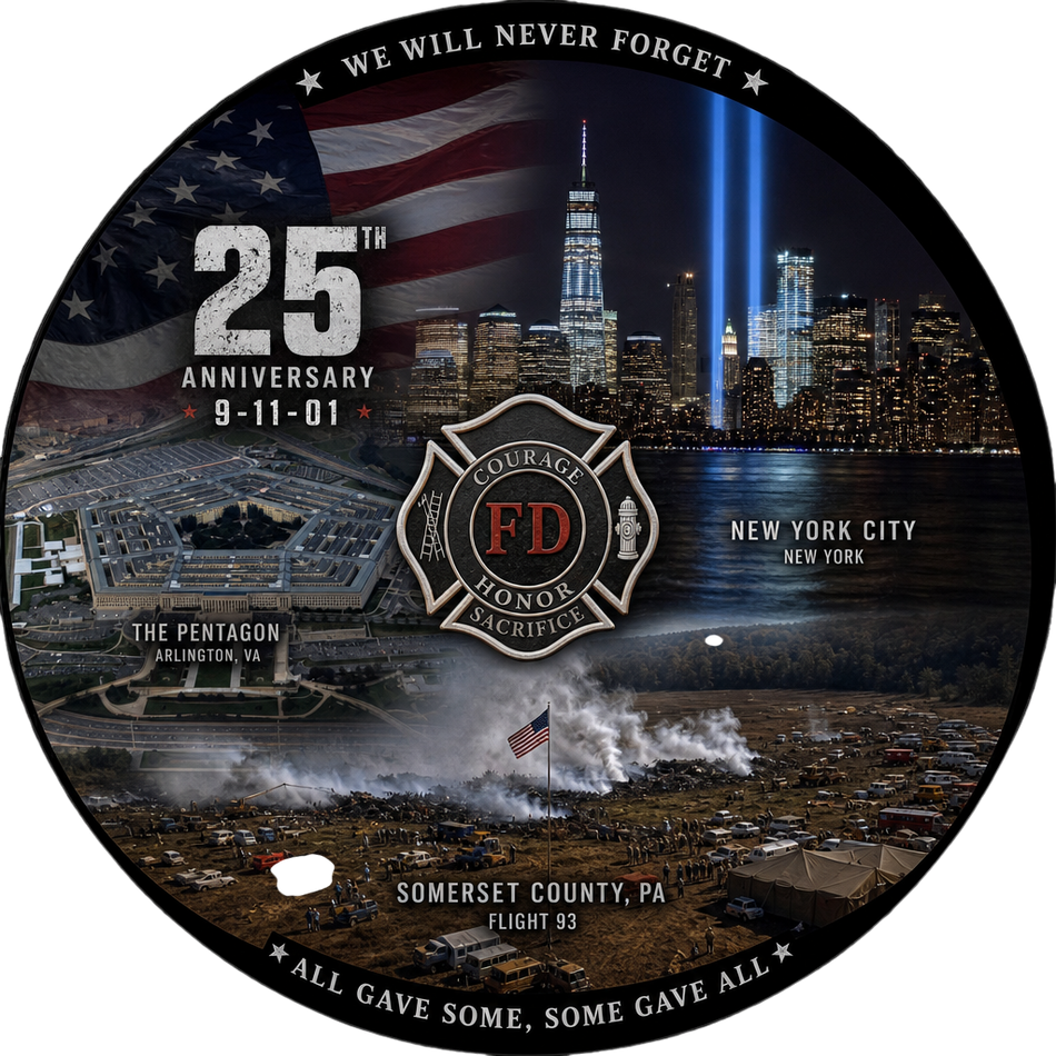 Firefighter Memorial Decals - 9/11/01 25th Anniversary Version 2