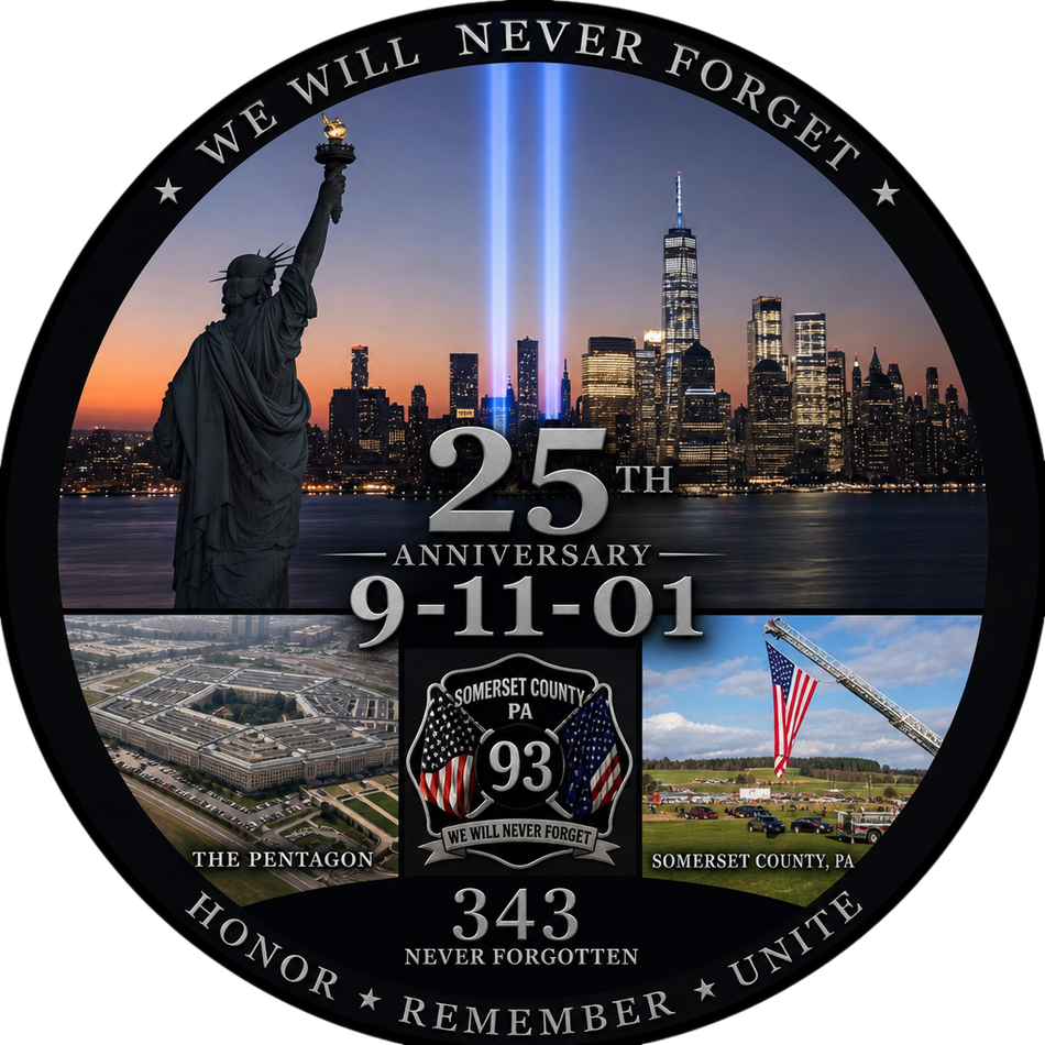 Firefighter Memorial Decals - 9/11/01 25th Anniversary Version 3