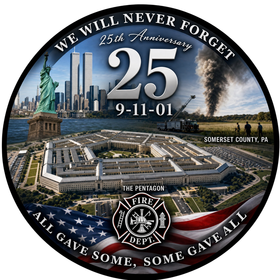 Firefighter Memorial Decals - 9/11/01 25th Anniversary Version 5
