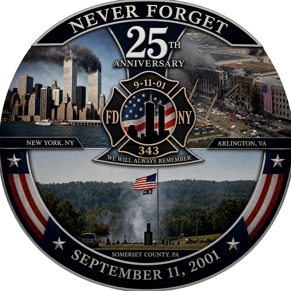 Firefighter Memorial Decals - 9/11/01 25th Anniversary Version 6