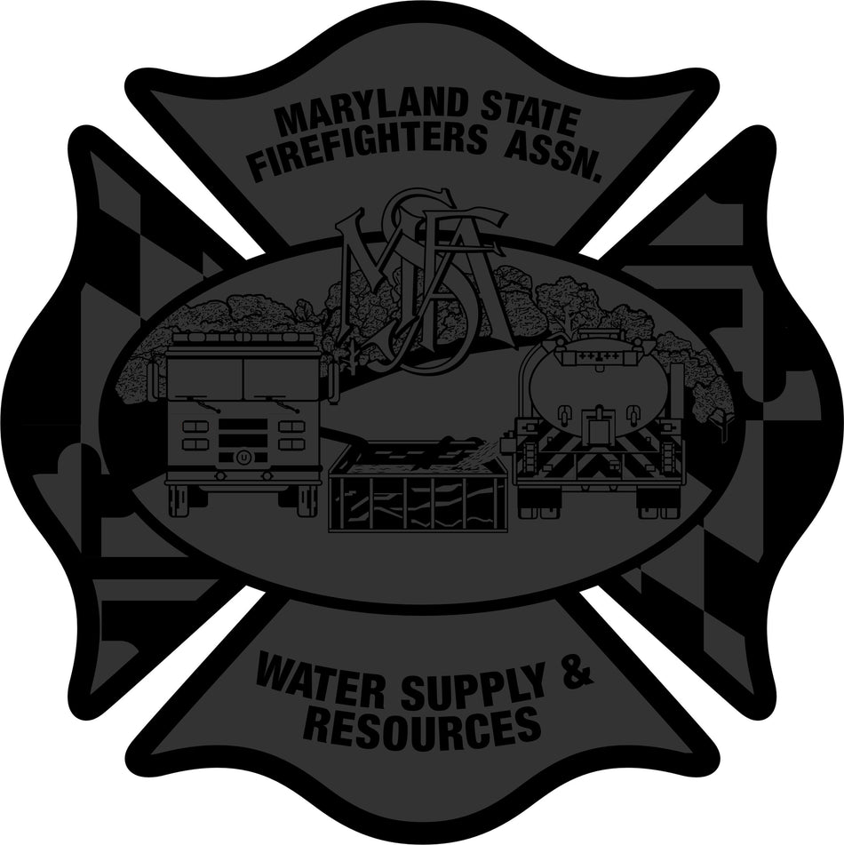 Maryland Water Supply Fire Department Blacklite Decal