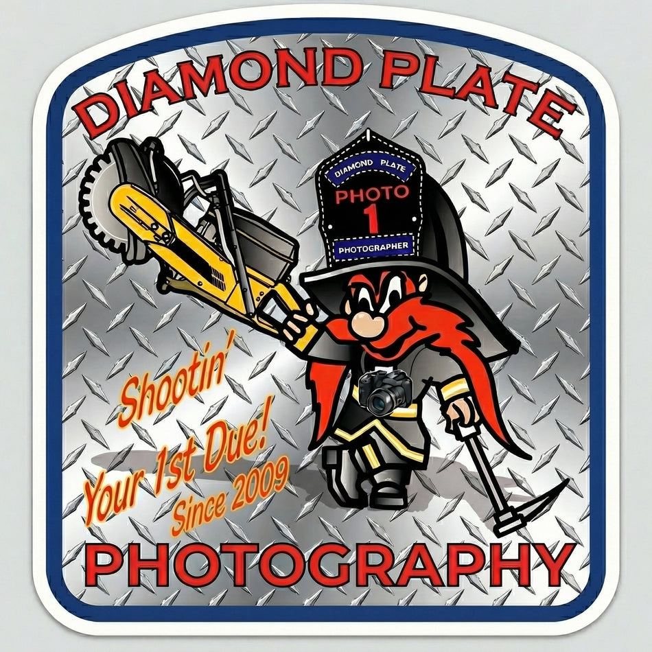 Dimaond Plate Photography Window or Helmet Decal Powercall