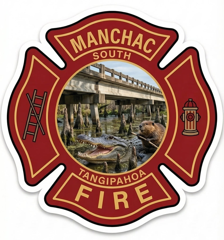 Manchac Fire Bridge Window/Helmet Decal or MAGNET Powercall