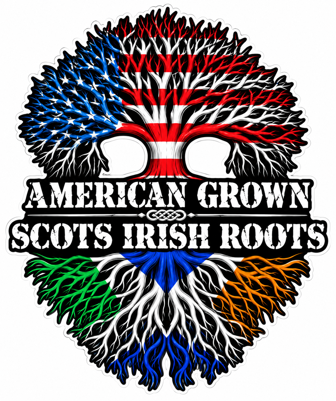 American Grown Irish PREMIUM Customer Window or Helmet Decal (sqd.1)