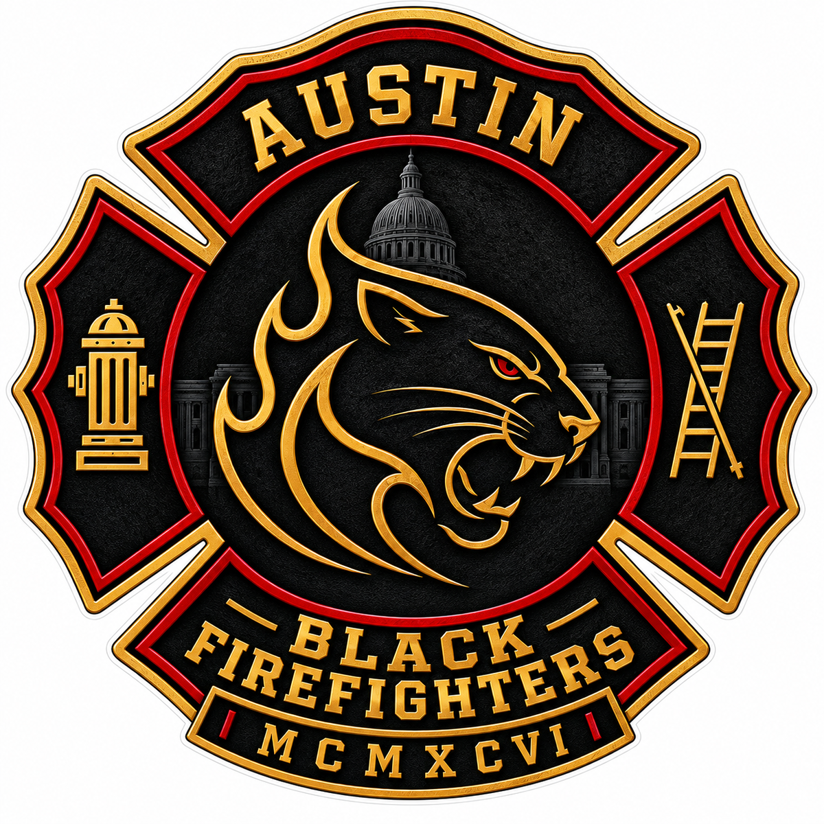 Austin Black FF PREMIUM Customer Window or Helmet Decal (sqd.1)